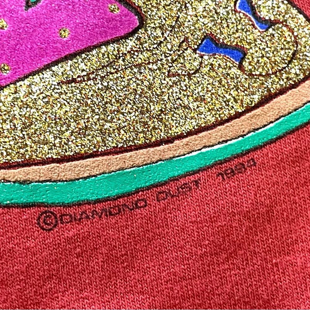 Vintage 1994 Diamond Dust Gold Sparkle Cowgirl Boots Print Carolina Opry T-Shirt - Picture 4 of 16